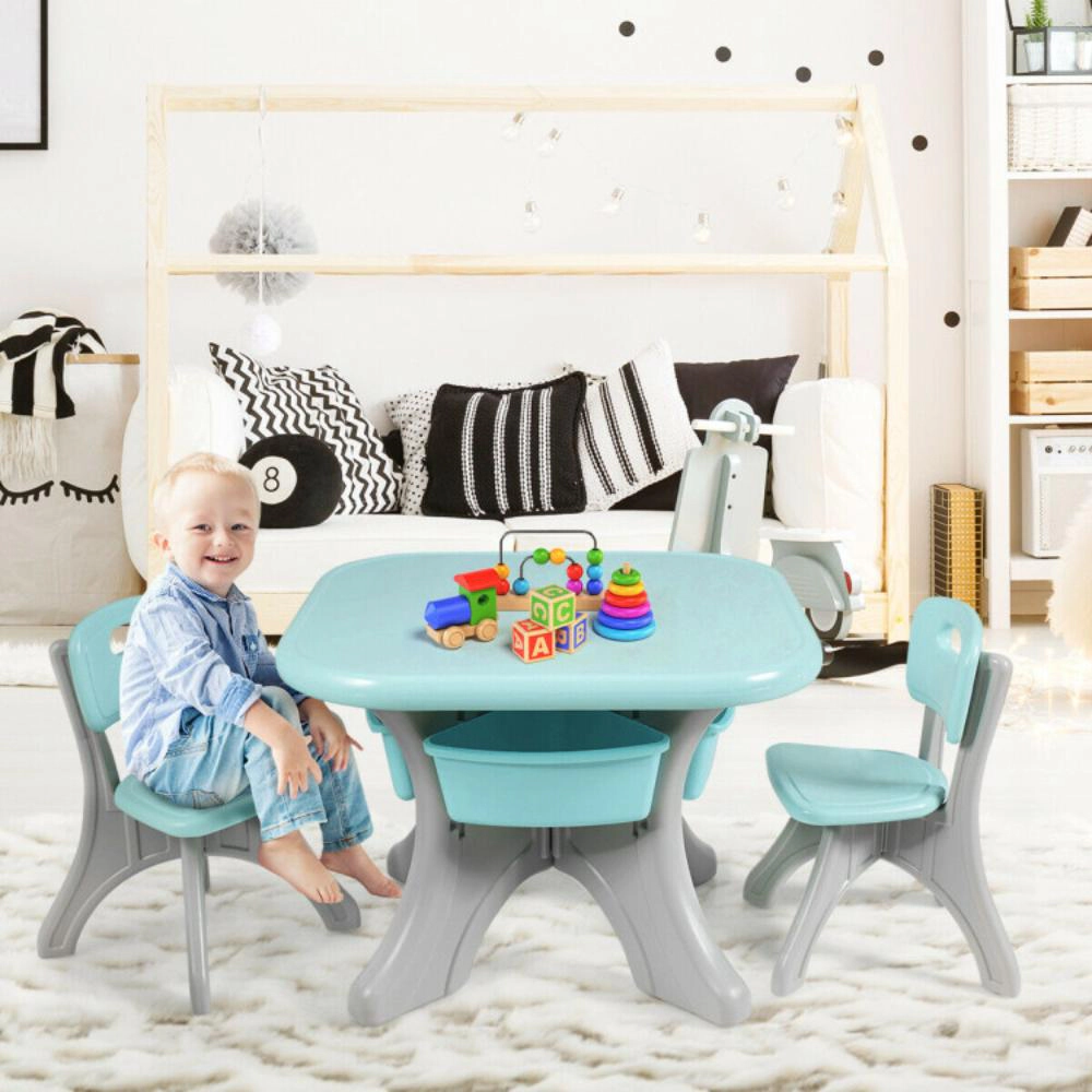Hivvago Kids Activity Table And Chair Set Play Furniture With Storage