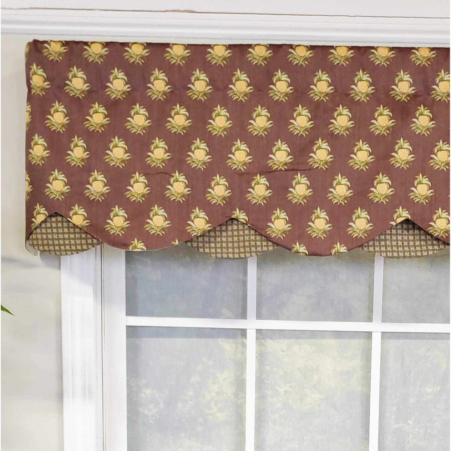 RLF Home 3" Rod Pocket High Quality Fabric Cherry Vine D-Regal Valance for Windows 50" x 17" Rose