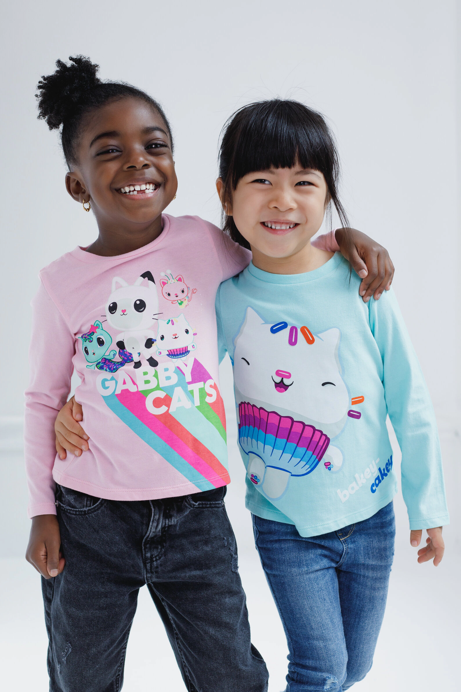 Dreamworks Gabby's Dollhouse Girls' 2-Pack Sensory Friendly Long Sleeve T-Shirts