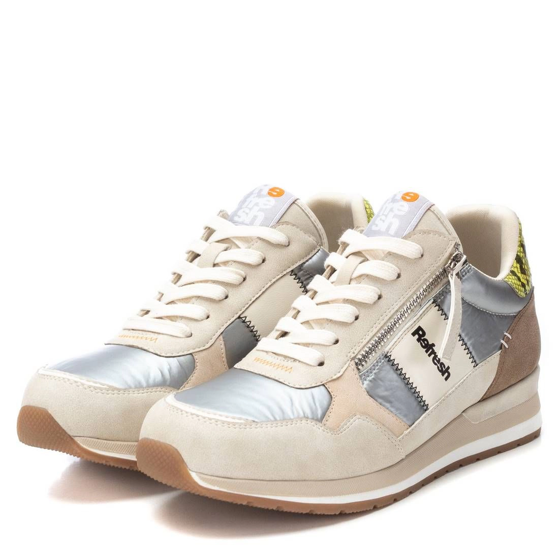 Refresh Women's Casual Sneakers Lace-Up with Side Zipper