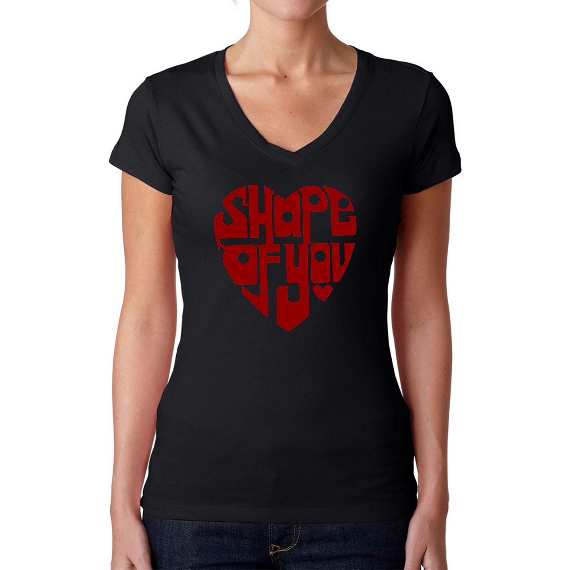 LA Pop Art Womens Word V-Neck T-Shirt