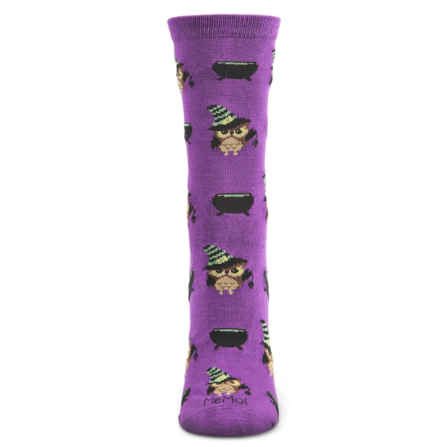 MeMoi Women's Witchy Owl Festive Crew Socks