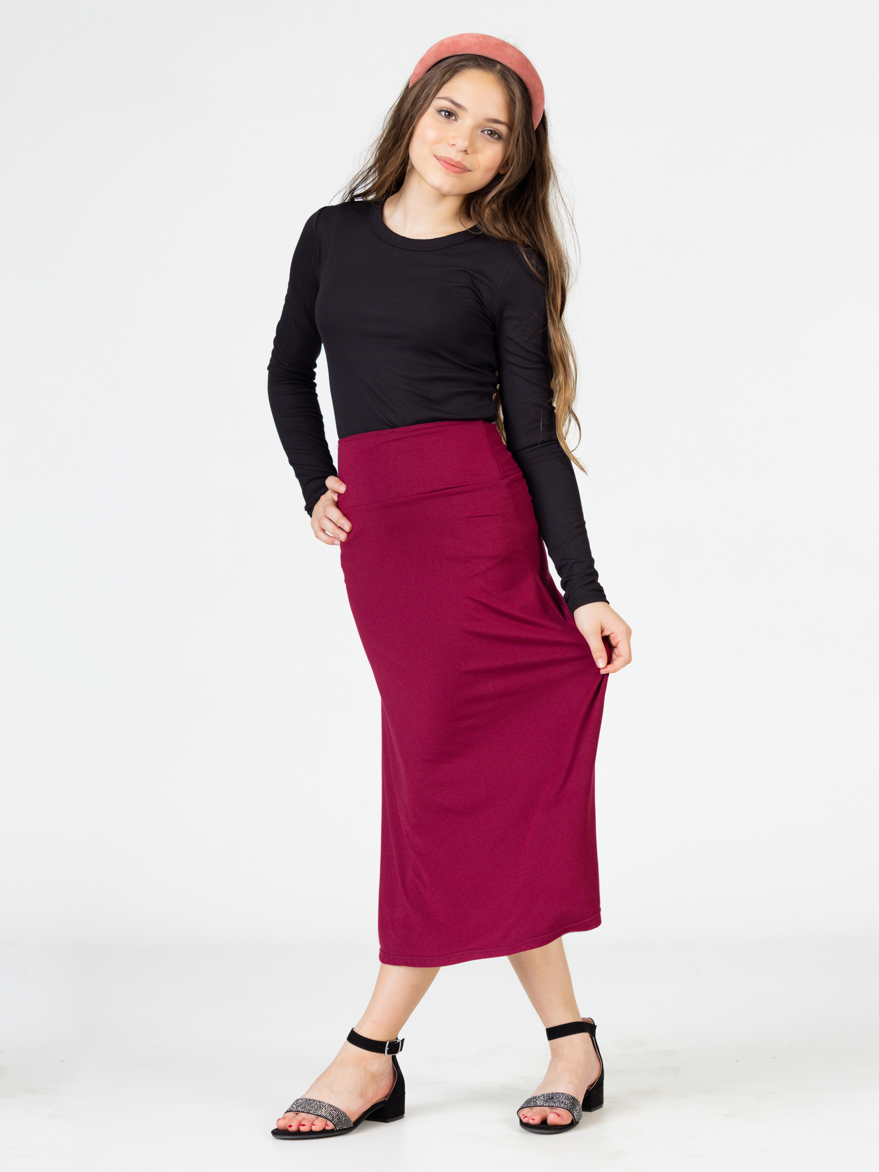 24sevenKid Essential Girls Elastic Waistline Maxi Skirt
