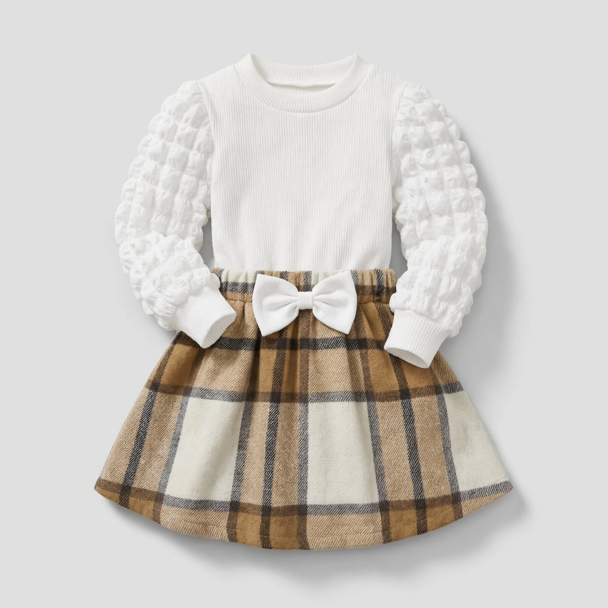 Arshiner Kids Toddler Baby Girl Clothes Knit Sweater Long Sleeve Tshirt Tops Aline Mini Skirt Set