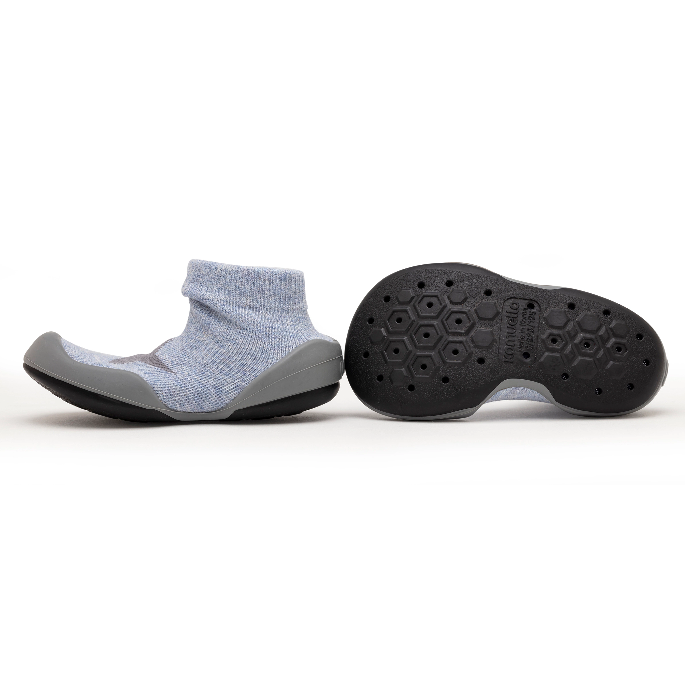 Komuello Baby Girl Boy First Walk Sock Shoes Twinkle - Heather Blue