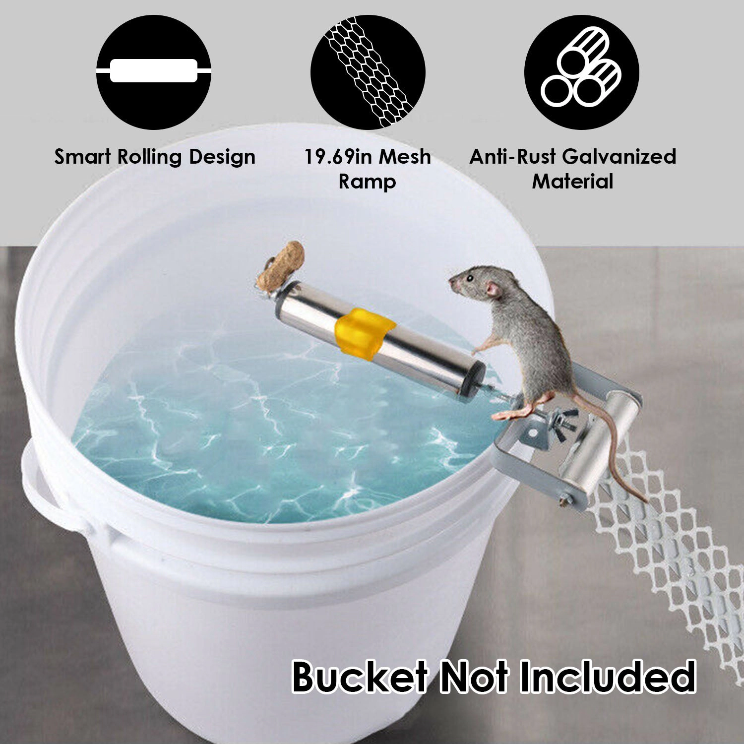 GBruno Rolling Mouse Trap With 19.69in Mesh Ramp