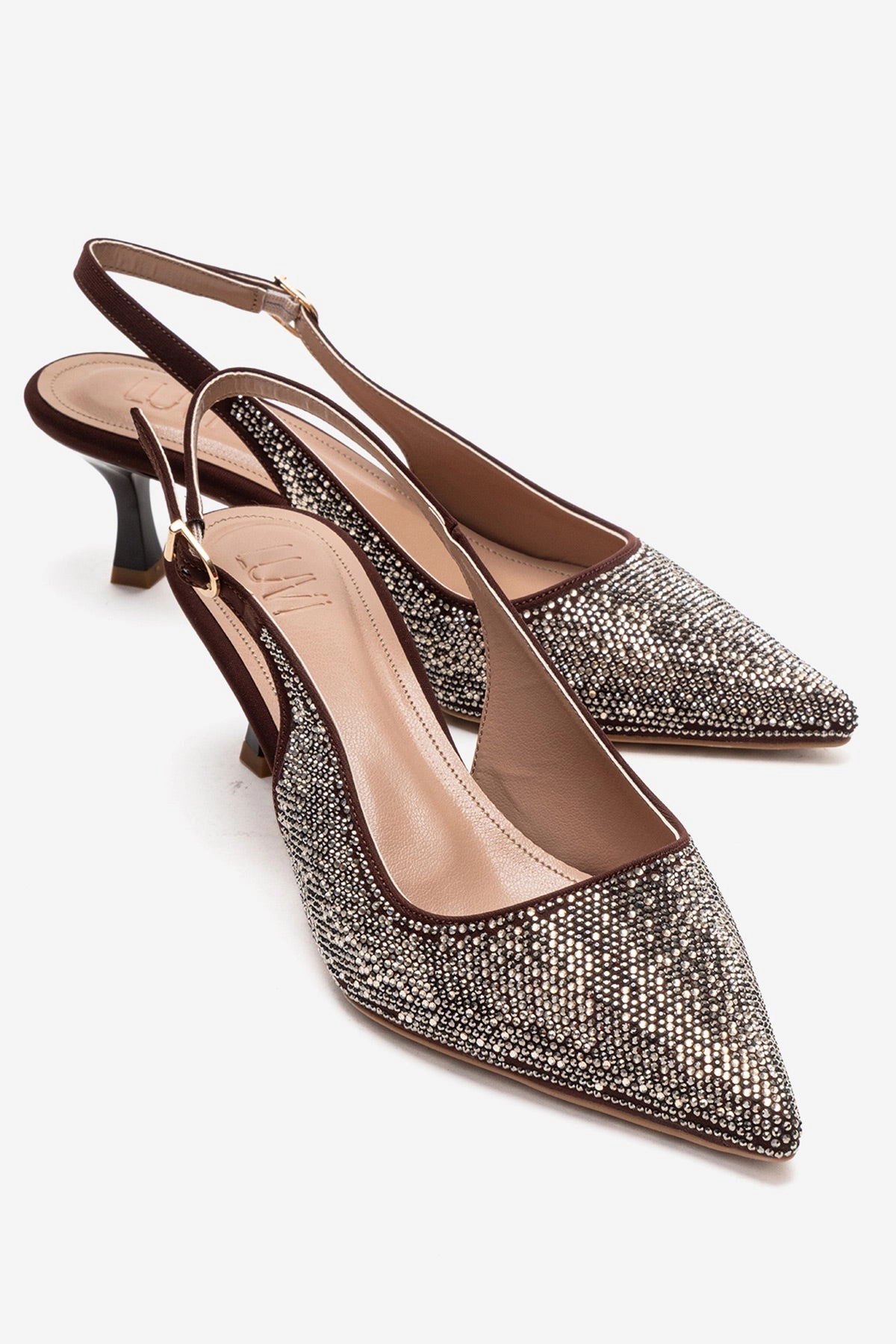 Prologue Shoes Womens Nella Embellished Slingback Pointed Toe Pump