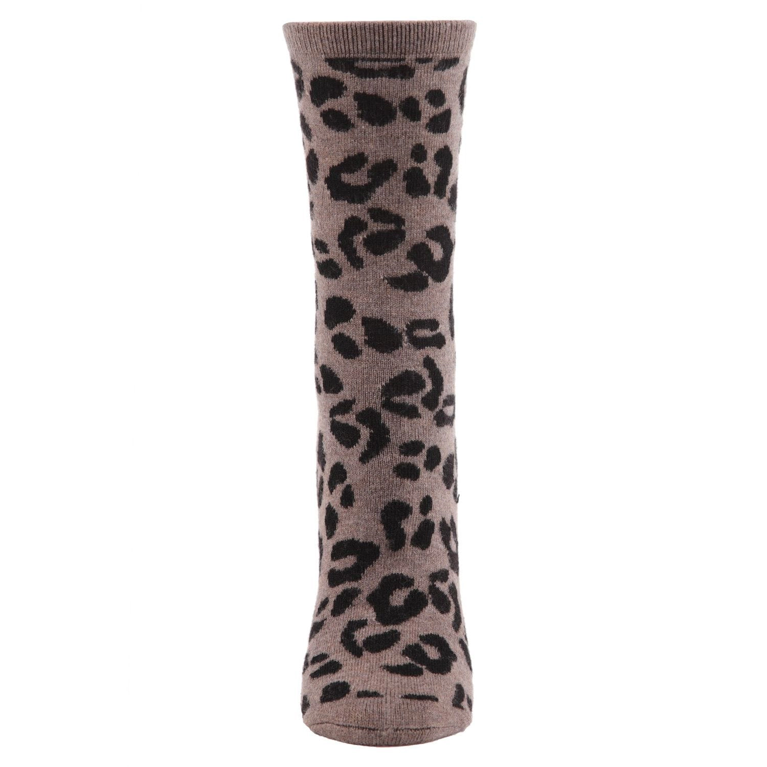 MeMoi Women's Soft Leopard Animal Print Cashmere Blend Crew Socks