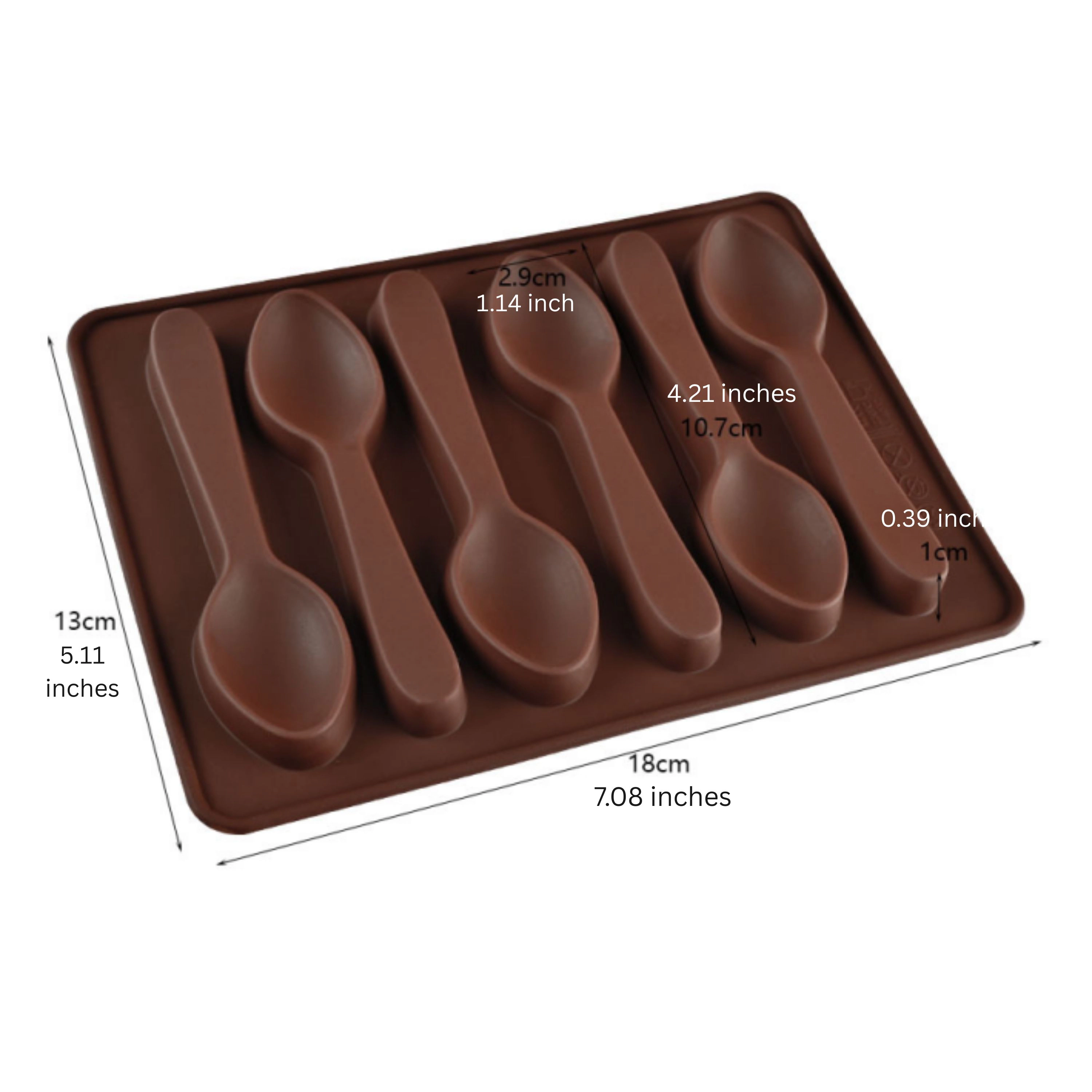 Kitcheniva 7.1 x 5.1 Inch Silicone Chocolate Spoon Mold