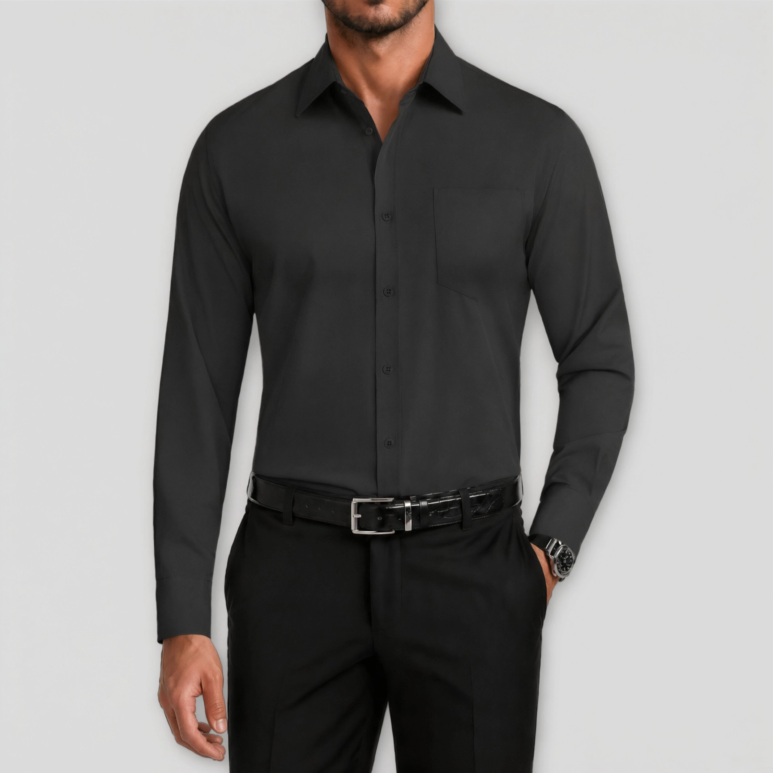 COOFANDY Mens Long Sleeve Dress Shirt Point Collar Button Up Casual Shirts