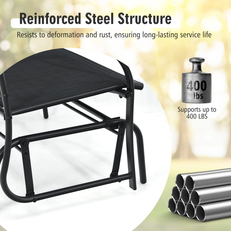 Hivvago Iron Patio Rocking Chair For Outdoor Backyard