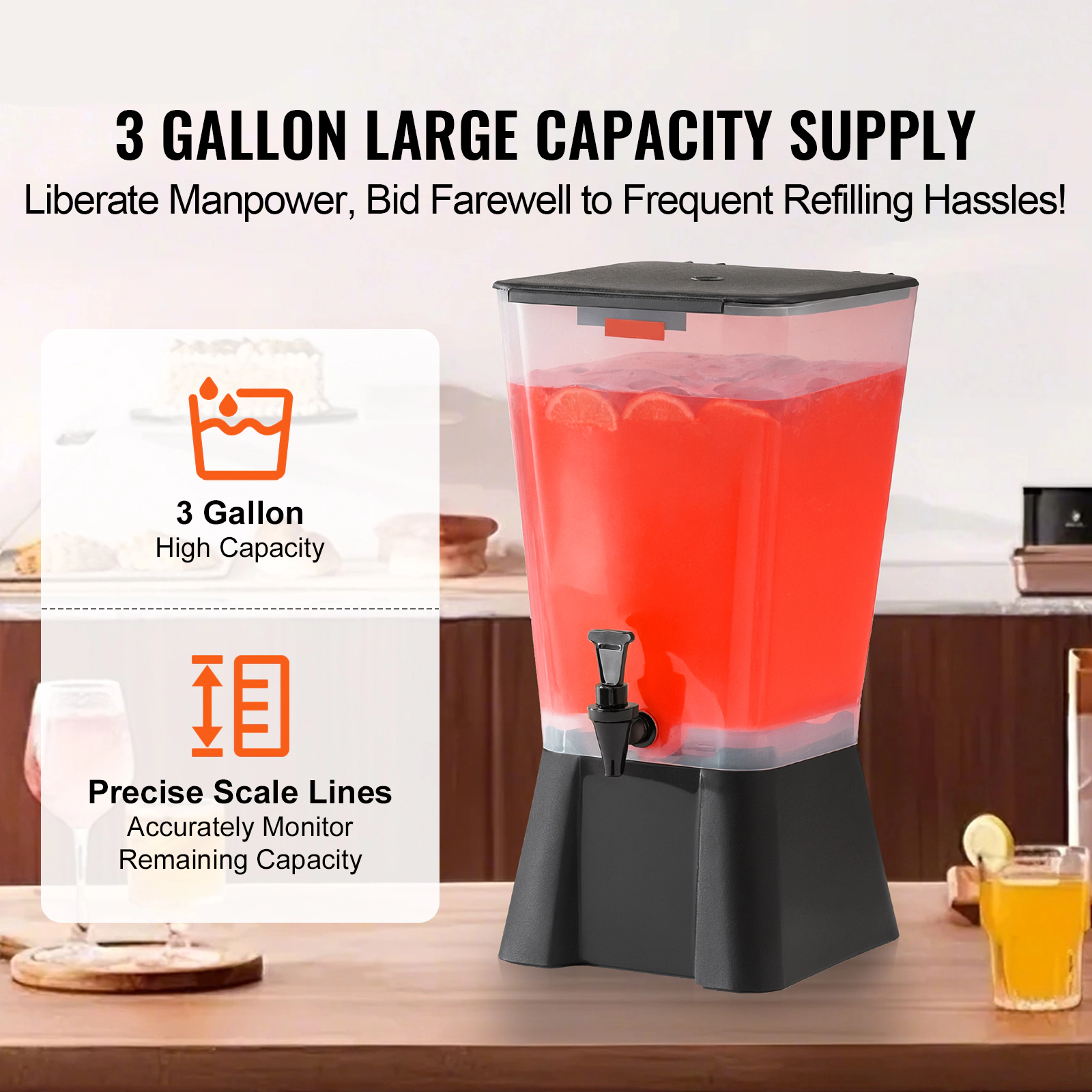 HONGGE Beverage Dispenser Drink for Parties Plastic Juice Dispensers with Spigot Iced Tea Lemonade