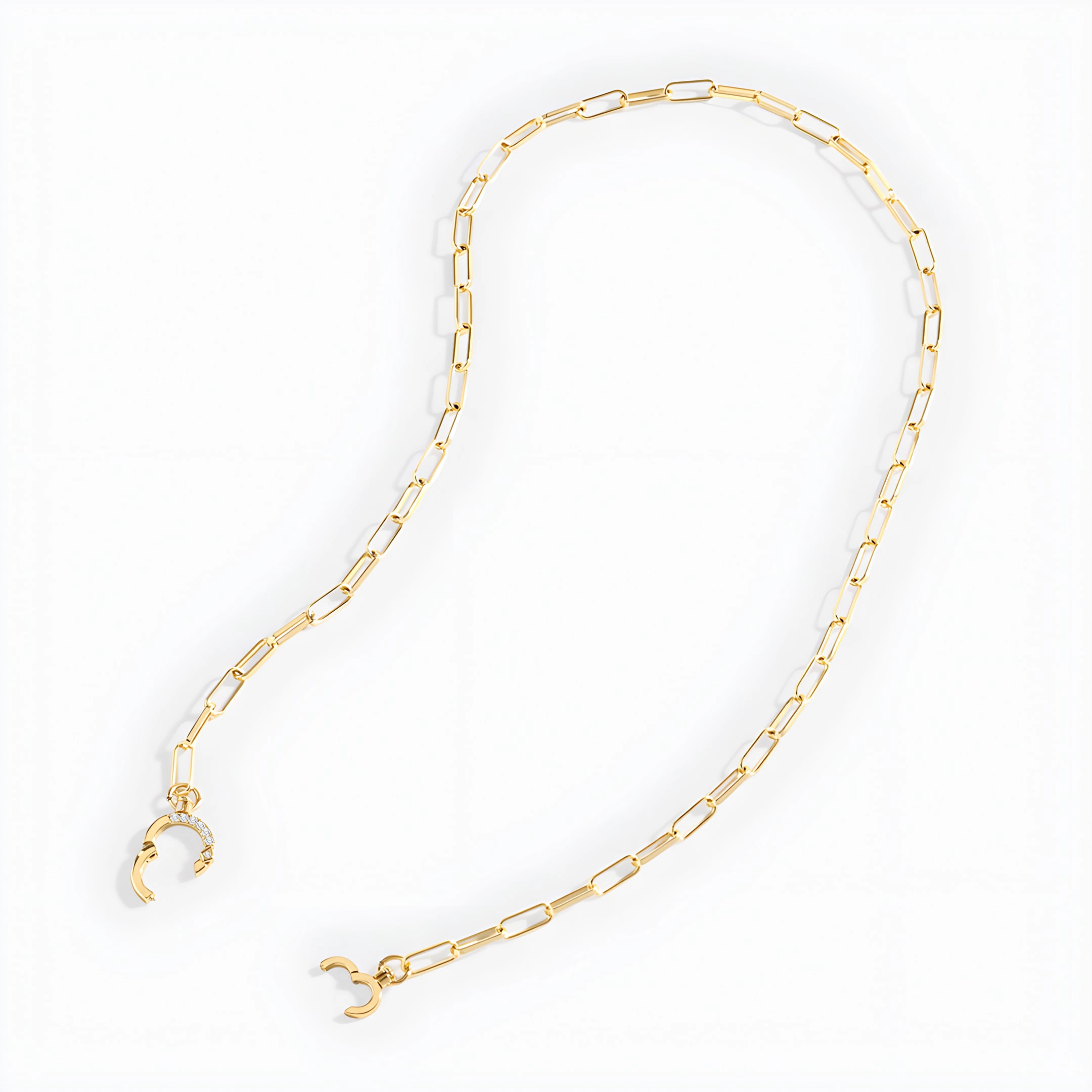 Mint & Lily Women's Pave Paperclip Necklace