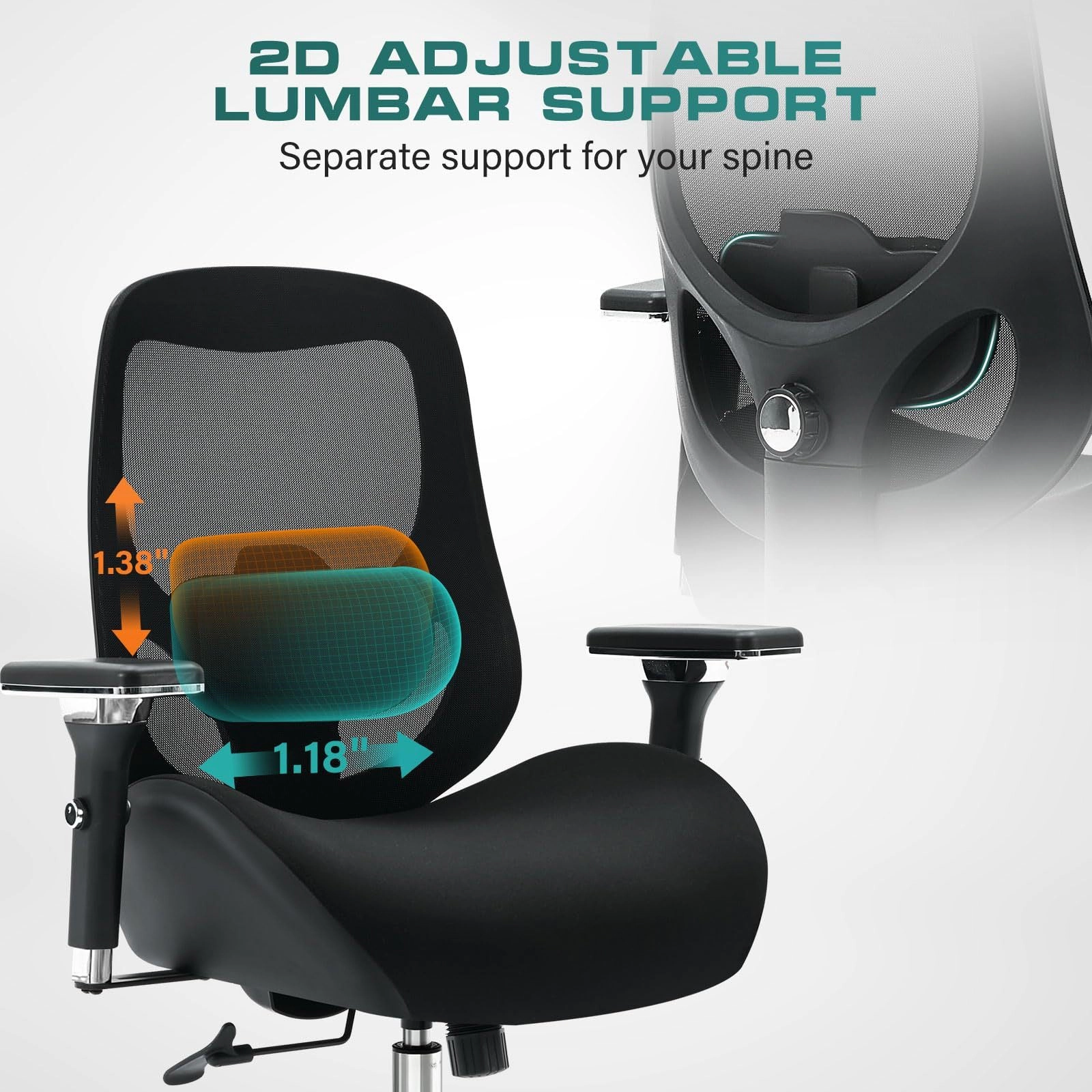 Platinum-Level Office Chairs Big And Tall Office Chair With Wide Seat Cushion And Ergonomic Support For Heavy Adults