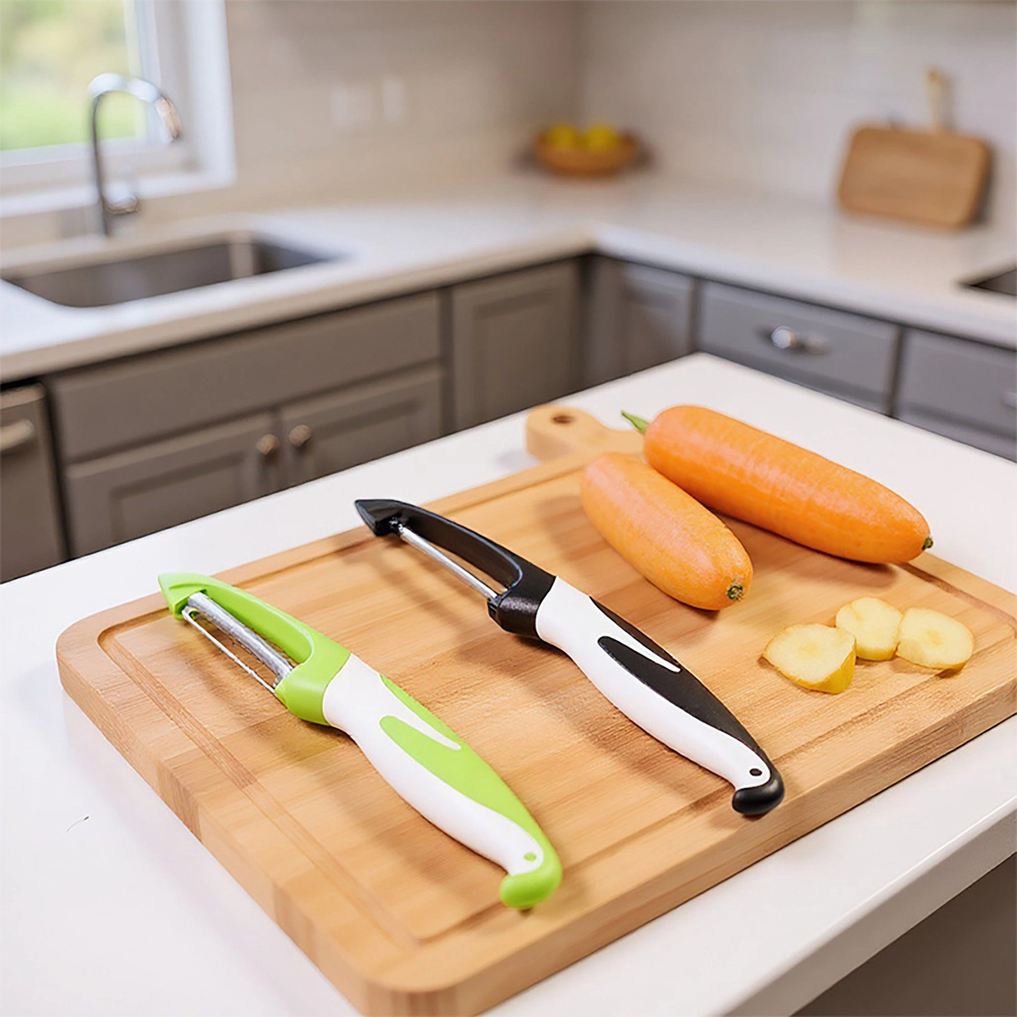 Alilang Women 3-Piece Kitchen Peeler Set with Ergonomic Handles and Stainless Steel Blades