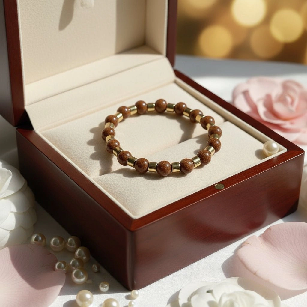 DressAtR Women's Gold Stone Stretch Bracelet