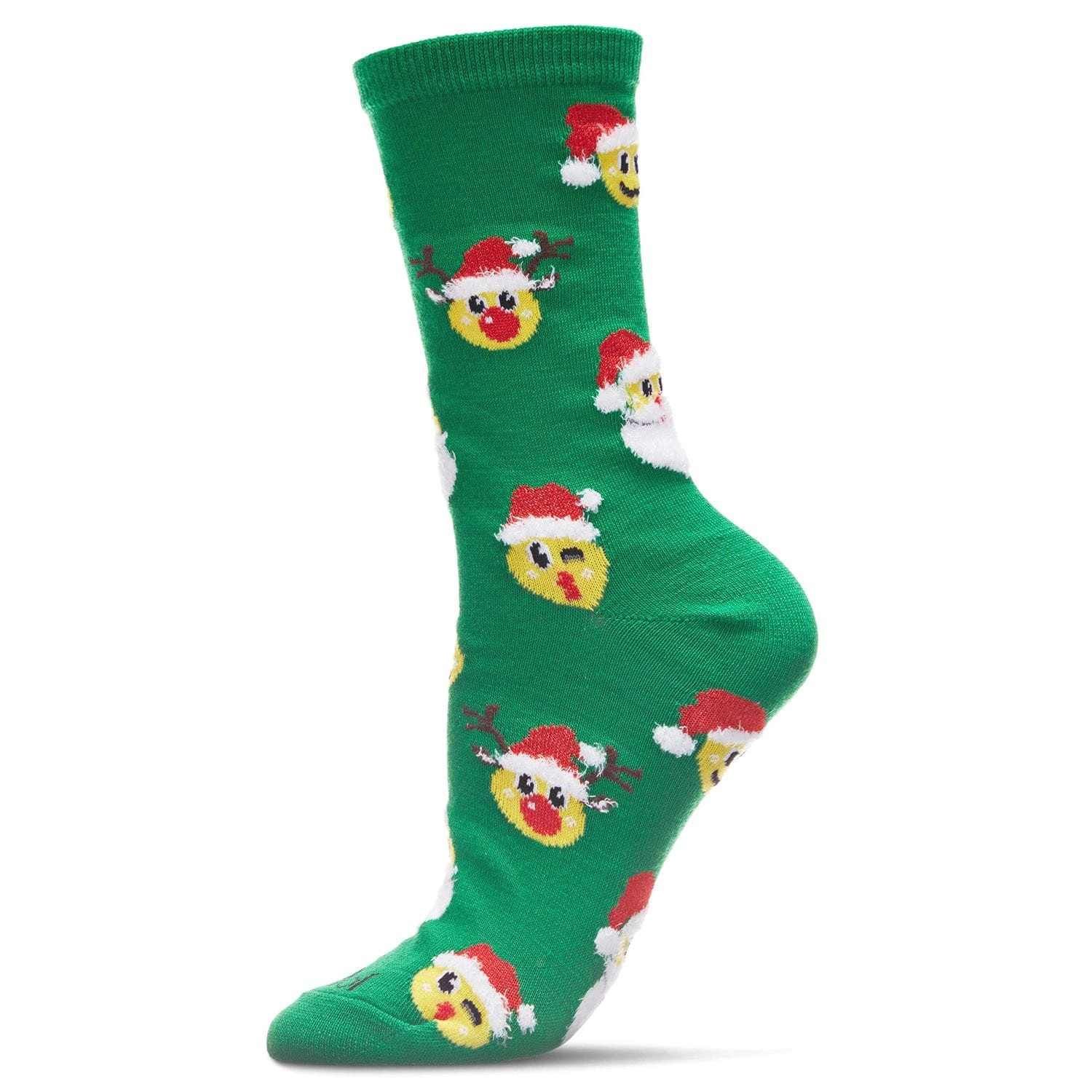 MeMoi Women's Smiley Santa Holiday Crew Socks