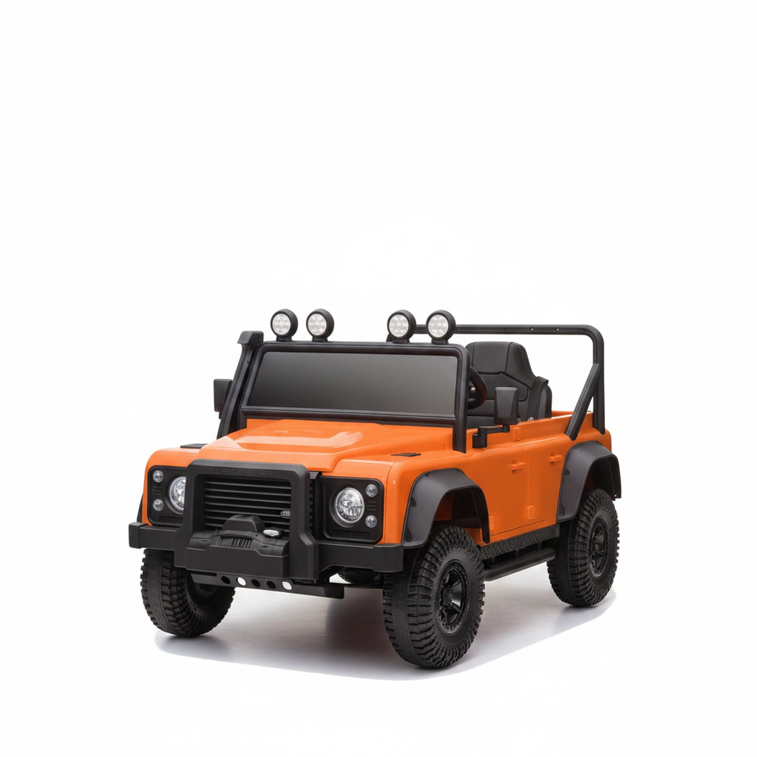 HONGGE Land Rover Defender 110 SVX Licensed Kids Electric Ride On Car with Remote Control, LED Lights, Orange