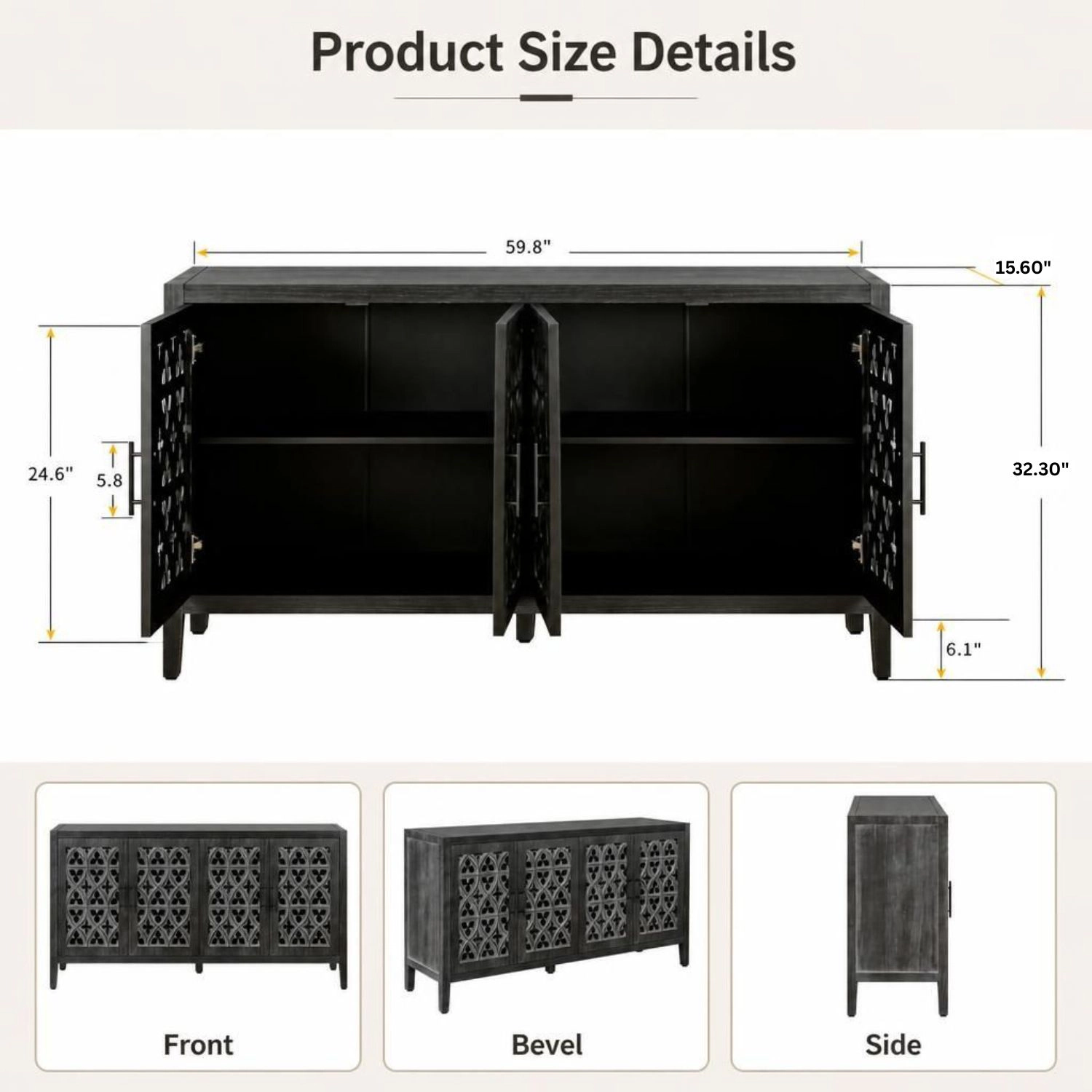 GOODSILO Adjustable Shelf Freestanding Storage Cabinet