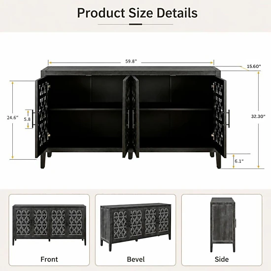 GOODSILO Adjustable Shelf Freestanding Storage Cabinet