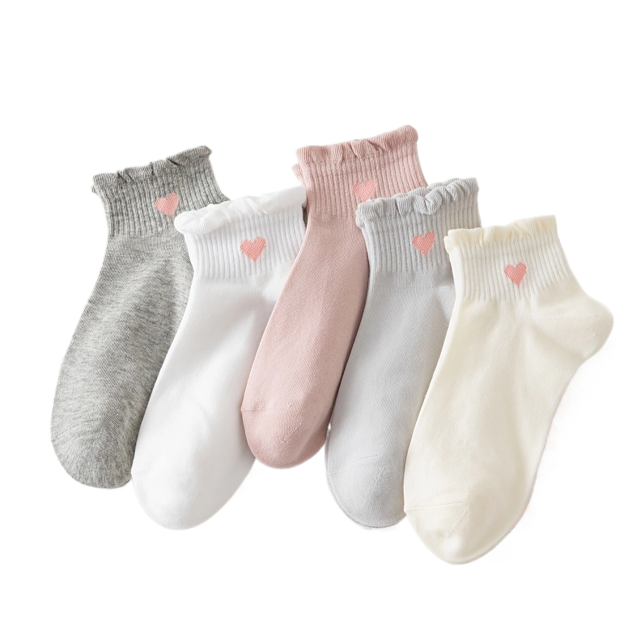 Wardrobe Whimsy 5 Pairs Women Socks Soft and Lightweight Ankle Socks