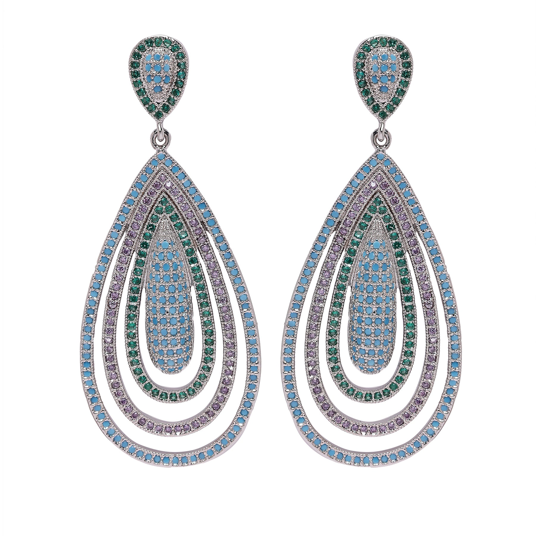 AGP PARIS Womens Diva Sterling Layered Tear Drop Earrings