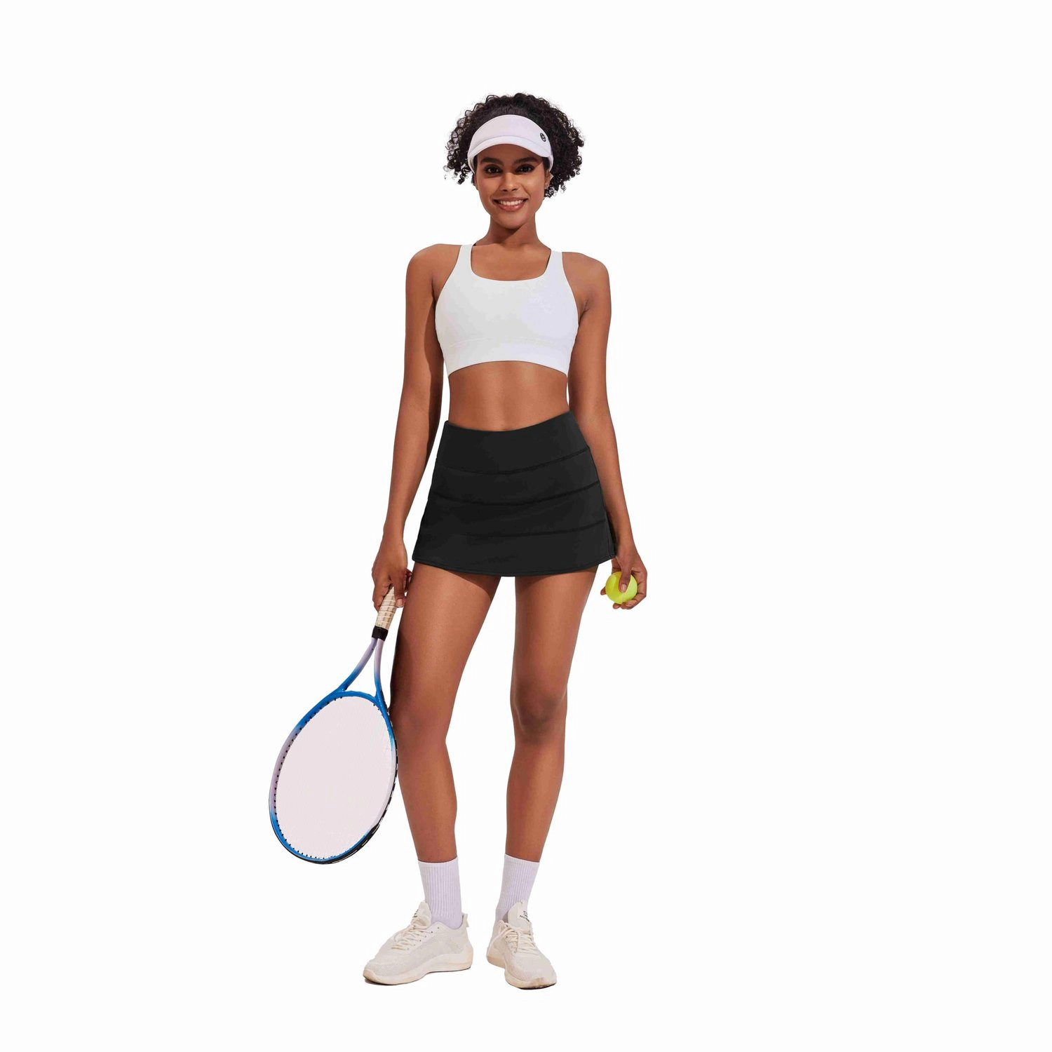 Pinspark Women's High Waist A-Line Mini Stretch Tennis Skirt