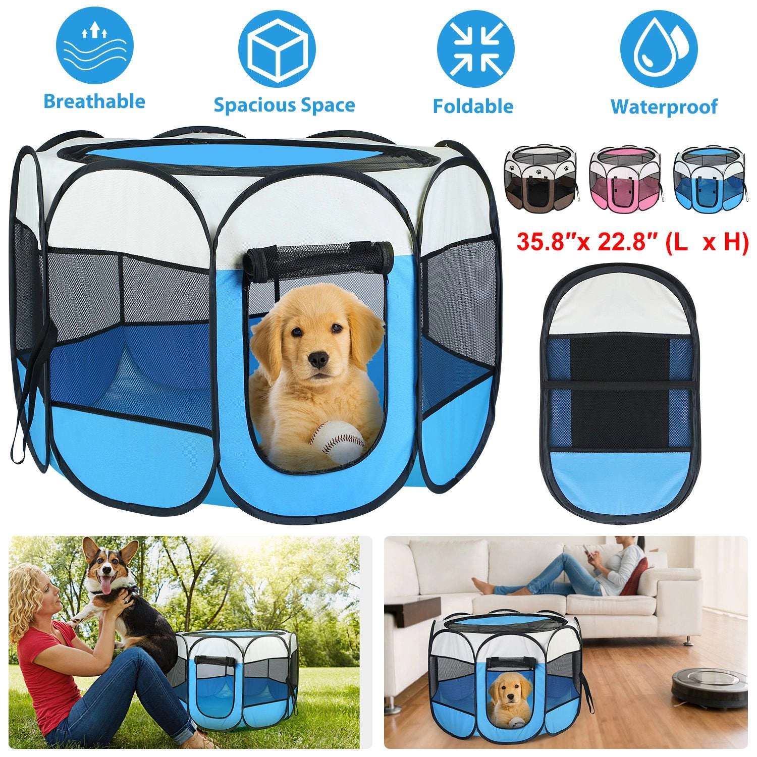 PetLuv Unisex Foldable Portable Pet Tent