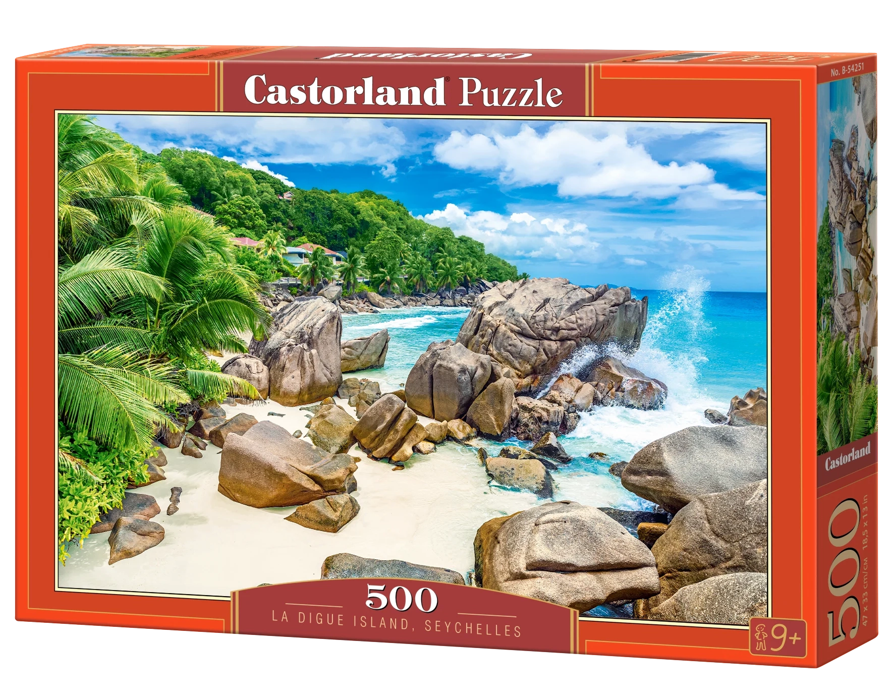 CASTORLAND 500 Piece Jigsaw Puzzles, La Digue Island, Seychelles, Tropical beach puzzle, Landscape, B-54251