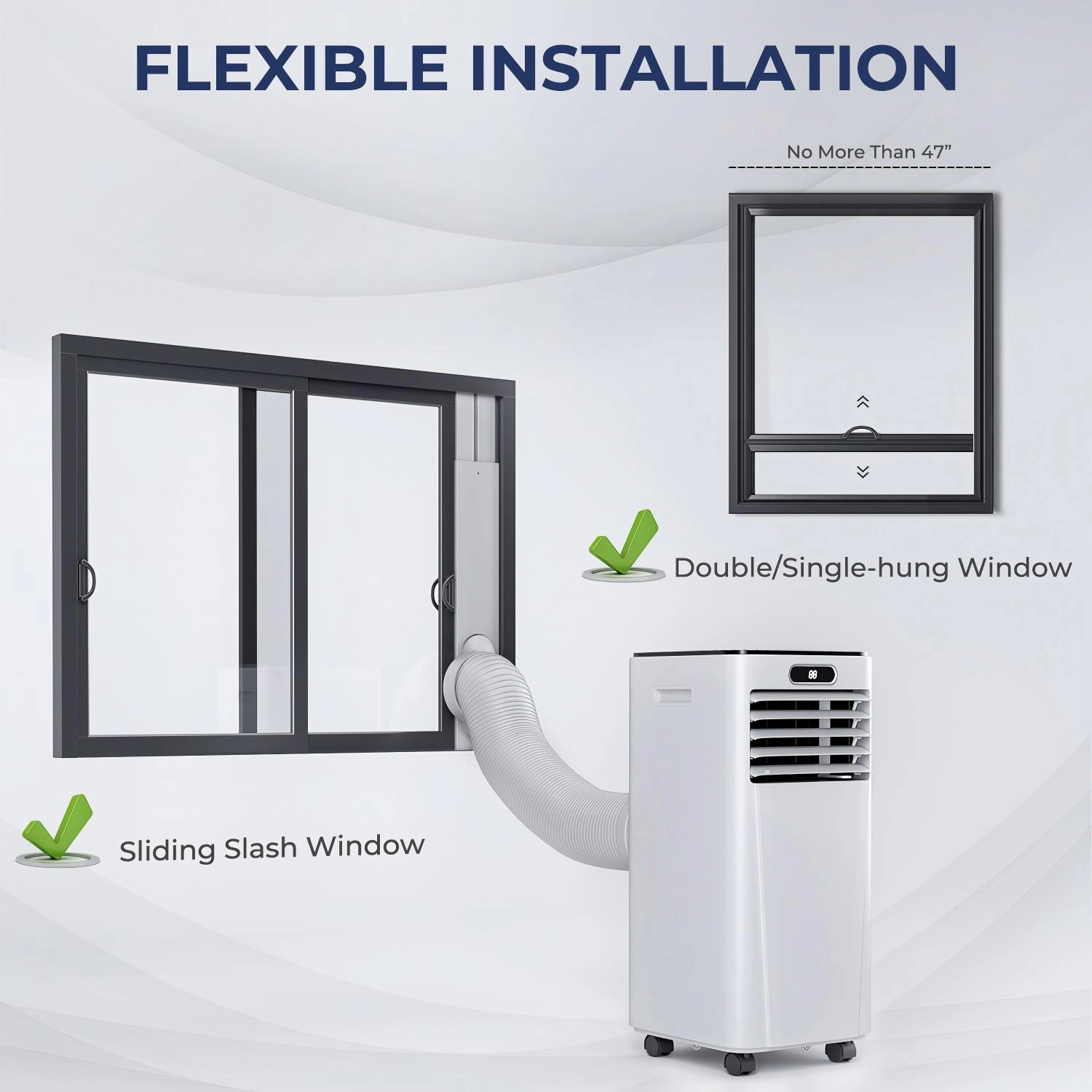SUGIFT 4-in-1 Portable Air Conditioner with Dehumidifier and Fan Mode 10000 BTU for Rooms up to 350 sq ft White