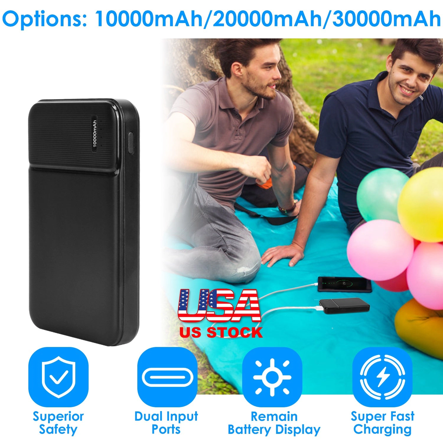 GBruno 10000mAh PD18W Fast Charging Power Bank
