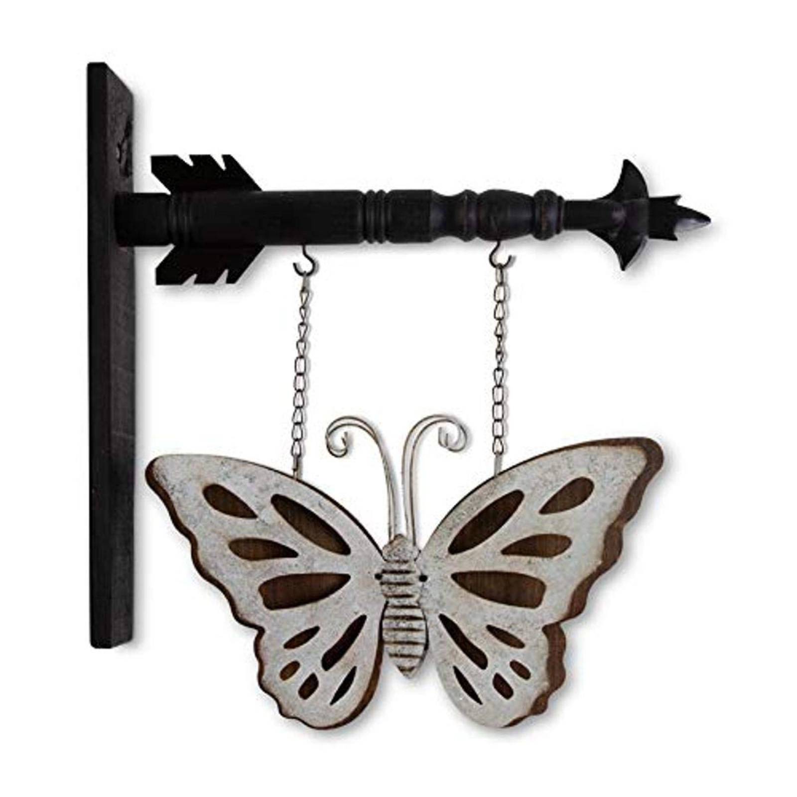K&K Interiors Metal and Wood Double Sided Butterfly Arrow Replacement Sign 15 inch - Arrow Sold Separately
