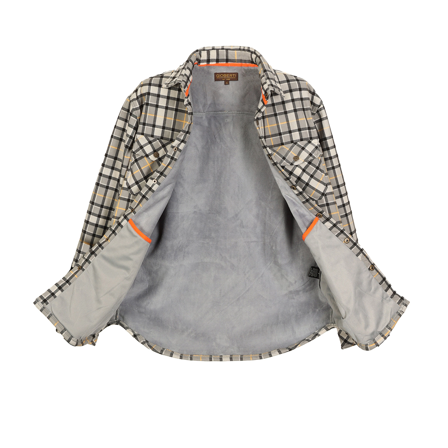 Gioberti Men's Checkered Flannel Jacket With Sherpa Underlining