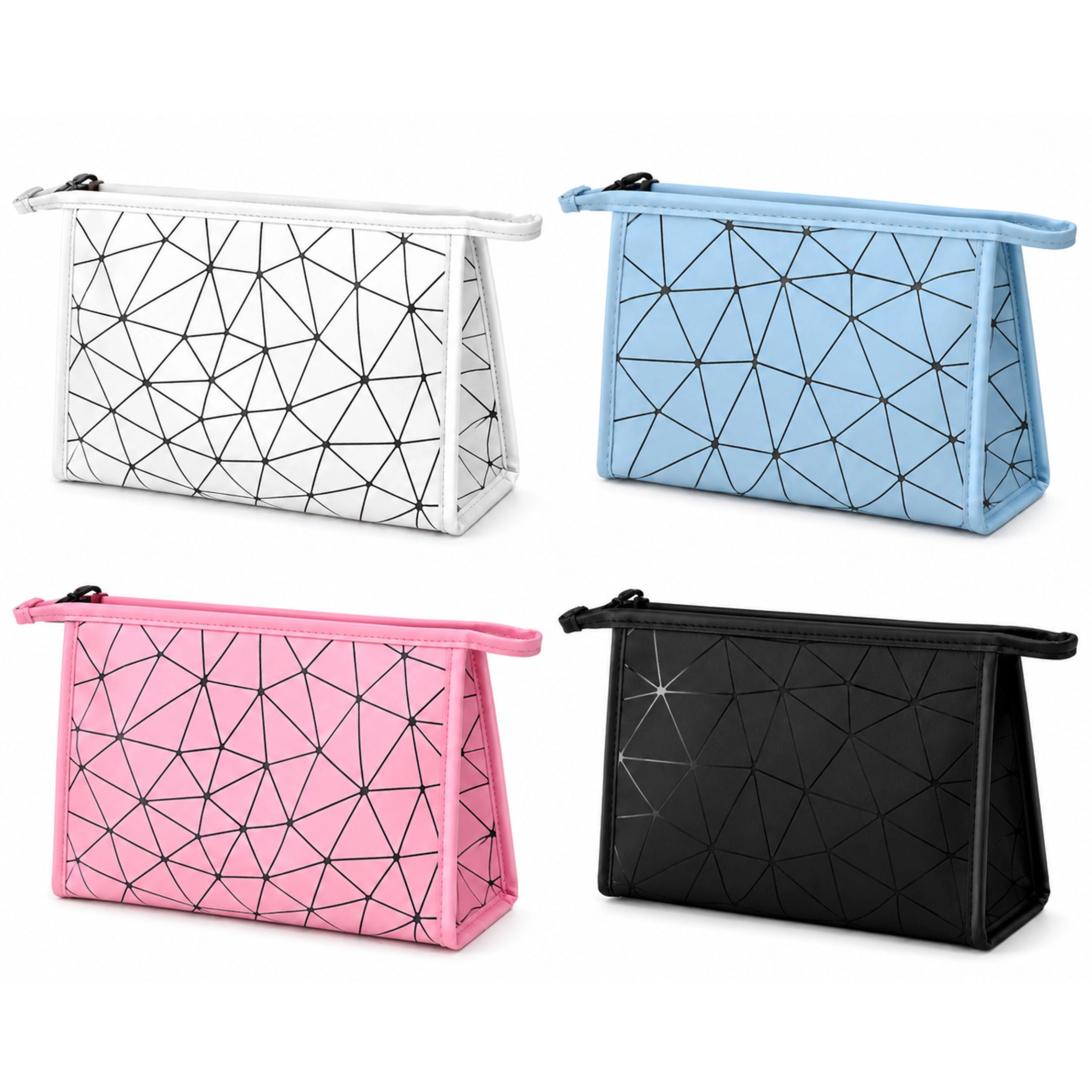 Home Collection PU Leather Makeup Bag Zipper Cosmetic Pouch Travel Organizer