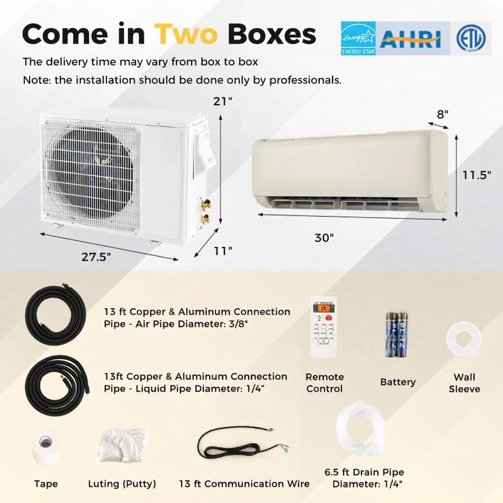 SUGIFT 12000-BTU 21-SEER2 208-230V 750-sq ft Ductless Mini Split Air Conditioner with Heat Pump and Inverter