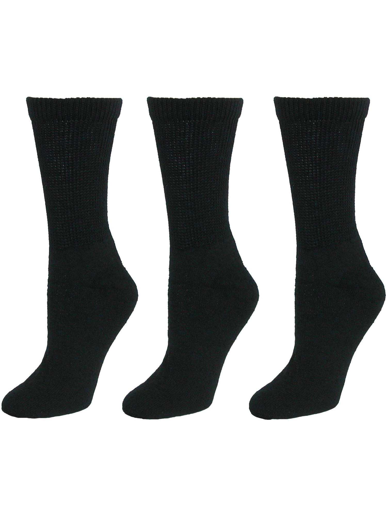 CTM Women's Diabetic Crew Socks (3 Pair Pack)