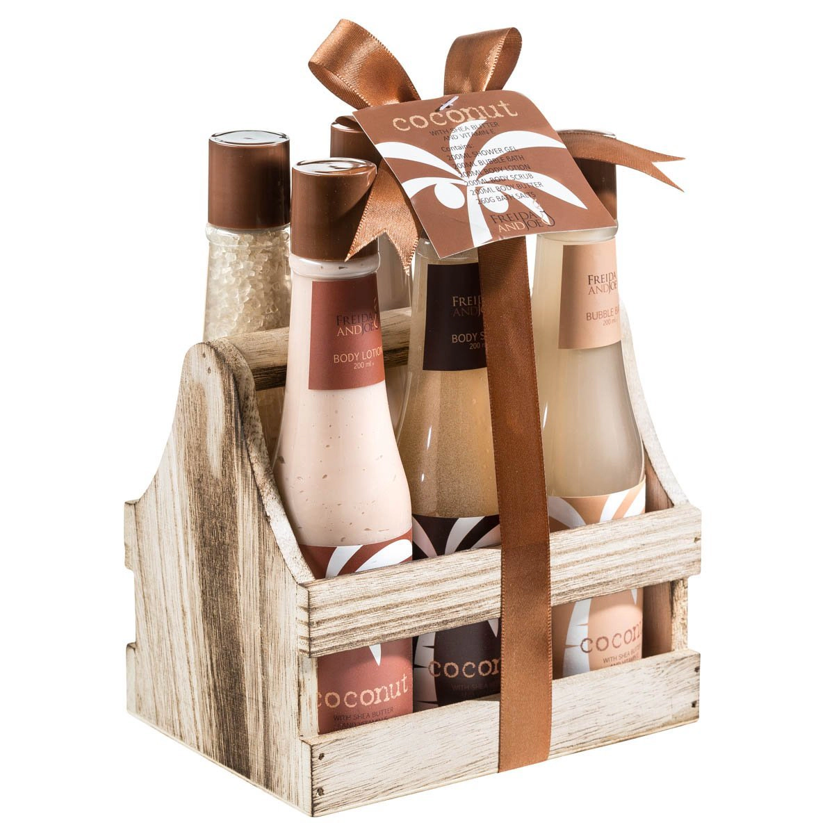 Freida and Joe WomensTropical Milky Coconut Spa Gift Set Basket