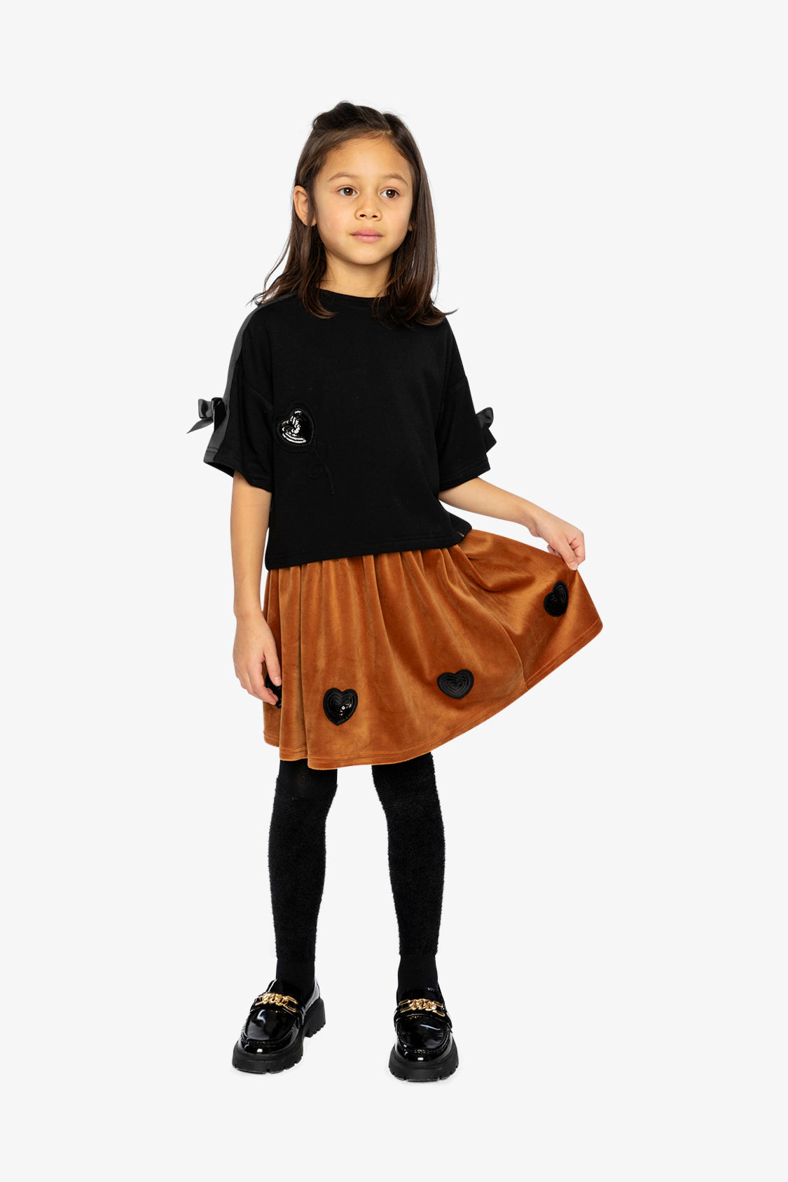 Deux par Girls Heart Sequin Shimmer Velvet Skirt