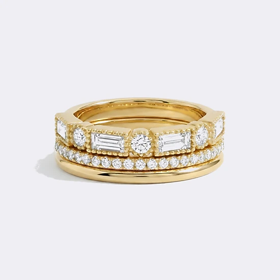 Mint & Lily Women's Vintage Ring Stack