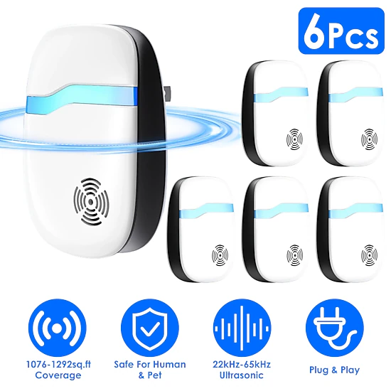 GBruno 6-Pack Ultrasonic Pest Repeller