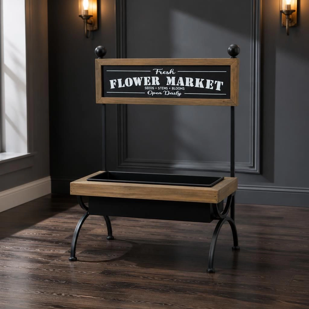 WOW PIONEER Freestanding Tiered Wood Metal Planter Stand for Garden Patio Indoor Outdoor Plant Display