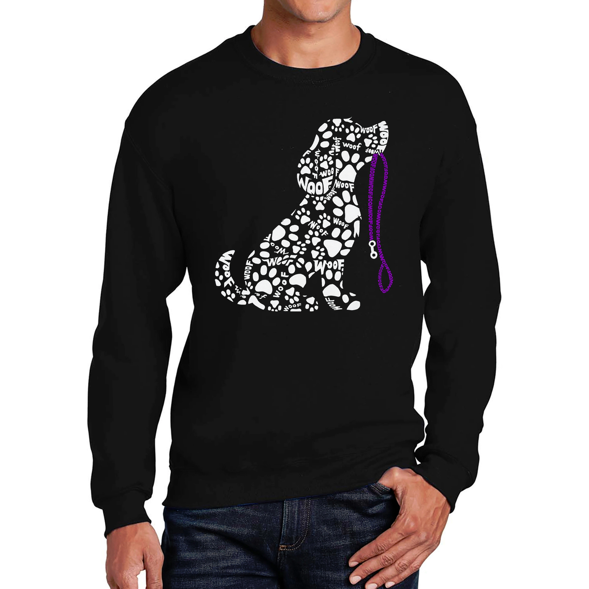 LA Pop Art Dog Leash - Men's Word Crew Sweatshirt