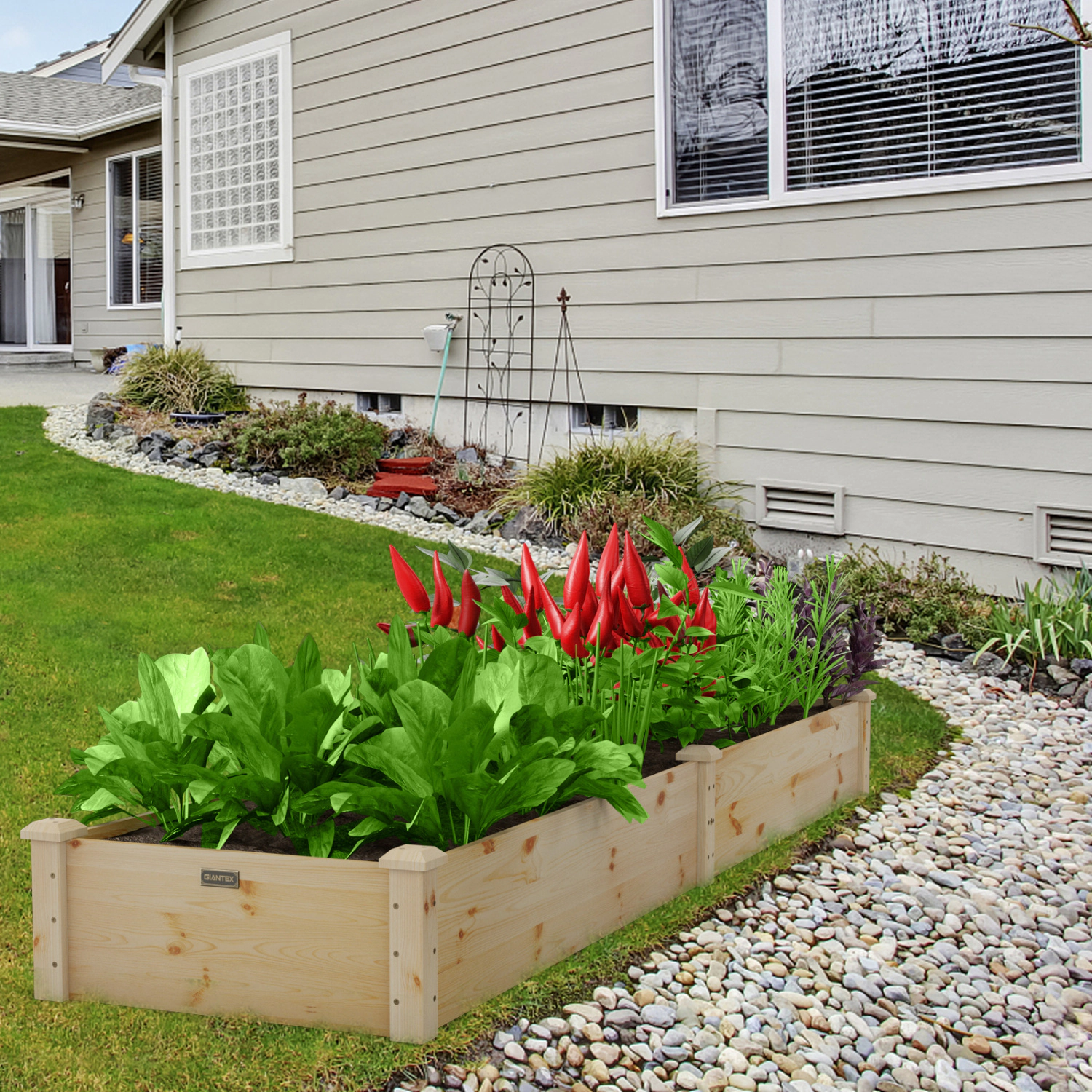 SlickBlue Unisex Wooden Raised Garden Bed Outdoor Planter Box