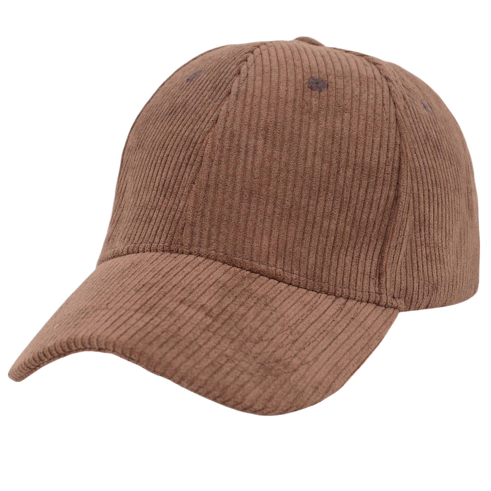 Anna-Kaci Women's Vintage Corduroy Baseball Cap Solid Color Adjustable Strap Trucker Hat for Women Men