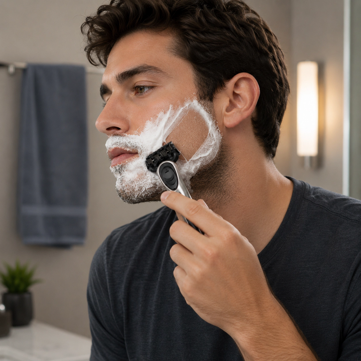 Pursonic Men’s Premium Shaving Kit: Alloy Metal Handle with Complete Grooming Essentials for a Superior Shave