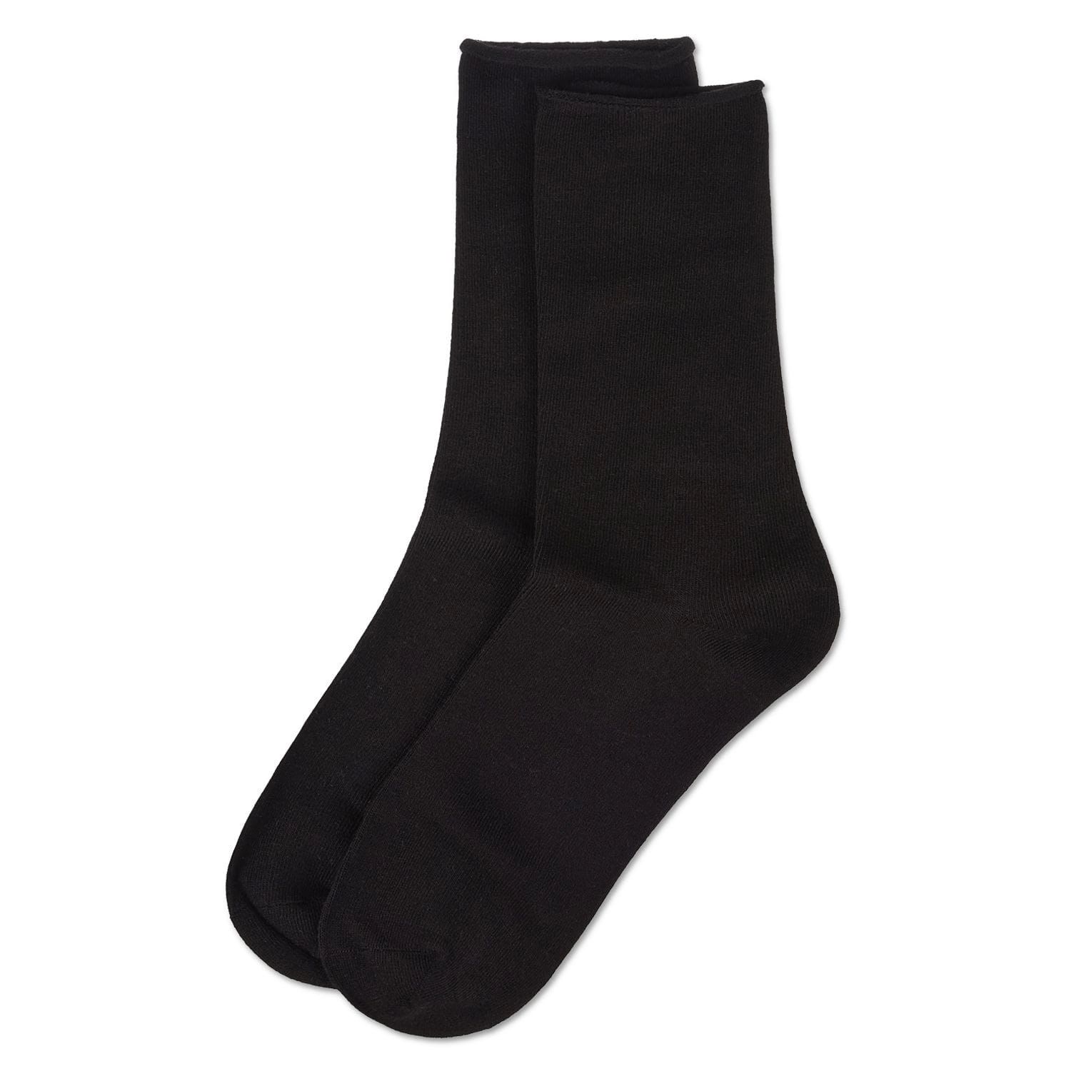 MeMoi Women's Essential Roll Cuff Bamboo Blend Crew Socks