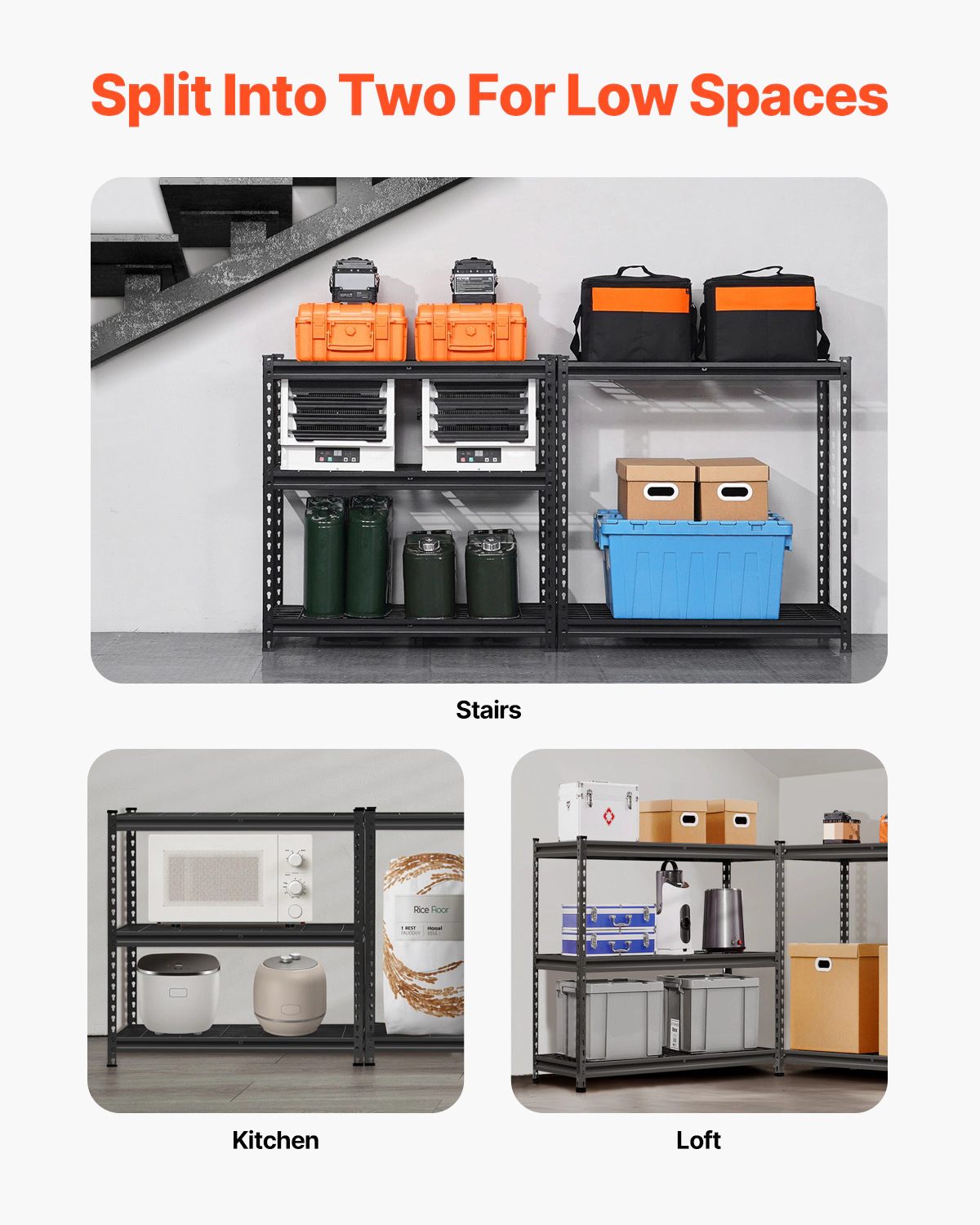 HONGGE Storage Shelves Heavy Duty Garage Shelving Adjustable Metal Shelves for Industrial Shelving Unit Utility Shelf