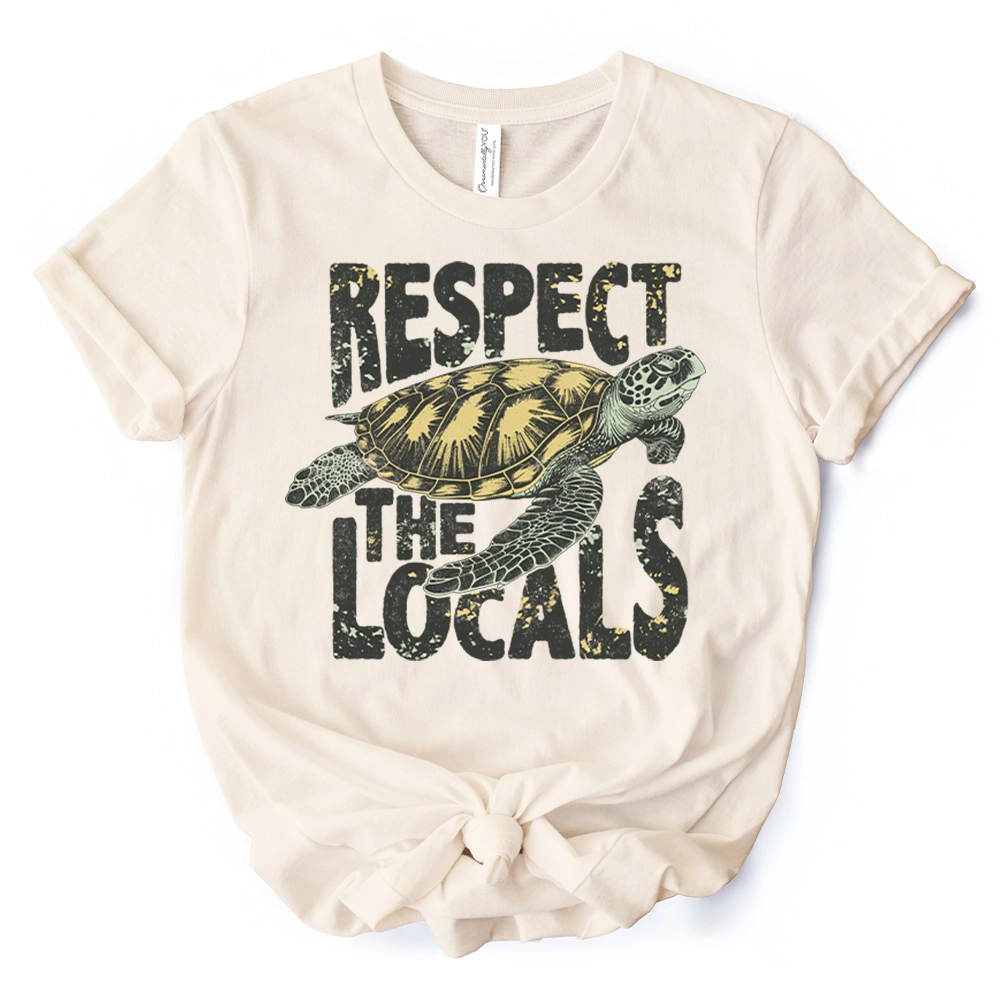 OrnamentallyYou Unisex Respect The Locals Turtles T-Shirt