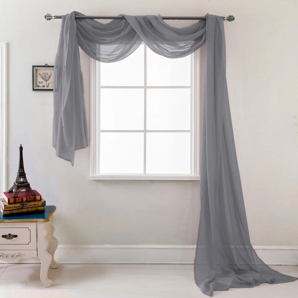 Olivia Gray Celine Decorative Sheer Curtain Scarf for Bedroom, Kitchen, Living Room
