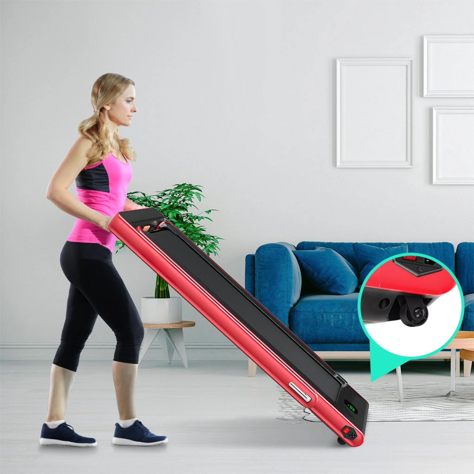 SUGIFT 2-in-1 2.25-HP 265-lb Capacity Folding Treadmill with Foldable Handrail APP Control and Speaker